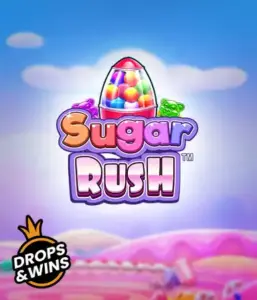 Dive into the delightful world of the Sugar Rush slot game by Pragmatic Play, showcasing a colorful candy dispenser against a fantastic background of candyland. This image portrays the fun and excitement of the game, adorned with vivid candies and enticing typography. Ideal for those with a sweet tooth, promising a delightful gaming experience. 